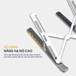 [DEAL MỞ BÁN] Giá Đỡ Laptop N3 Hợp Kim Nhôm Cao Cấp 16 Inch – Kệ Kê Máy Tính Xách Tay, 6 Mức Điều Chỉnh, Gấp Gọn Dễ Dàng 7