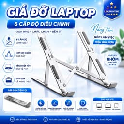 [DEAL MỞ BÁN] Giá Đỡ Laptop N3 Hợp Kim Nhôm Cao Cấp 16 Inch – Kệ Kê Máy Tính Xách Tay, 6 Mức Điều Chỉnh, Gấp Gọn Dễ Dàng 1