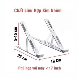 [DEAL MỞ BÁN] Giá Đỡ Laptop N3 Hợp Kim Nhôm Cao Cấp 16 Inch – Kệ Kê Máy Tính Xách Tay, 6 Mức Điều Chỉnh, Gấp Gọn Dễ Dàng 9