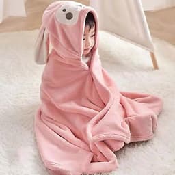 Khăn Tắm Choàng Ủ Lông Cotton Mềm Mịn Cho Bé – Có Mũ Hình Thú, Thấm Hút Siêu Nhanh 7