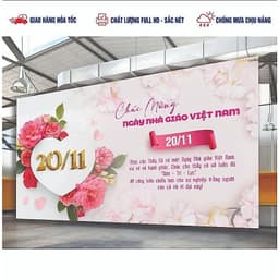 Phông Nền Ngày Nhà giáo Việt Nam 20/11 in theo yêu cầu_ Kích thước, tên, nội dung tùy ý_ In lấy ngay 7