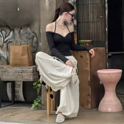 Áo Thun Nữ Trễ Vai NIVRA Dài Tay Kiểu Dây Buộc Yếm Phối Nơ Xoắn Ngực Ôm Tôn Dáng 4