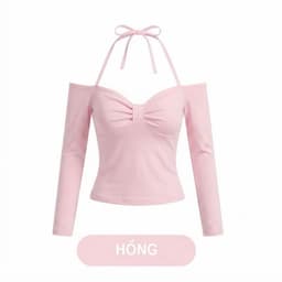 Áo Thun Nữ Trễ Vai NIVRA Dài Tay Kiểu Dây Buộc Yếm Phối Nơ Xoắn Ngực Ôm Tôn Dáng 6