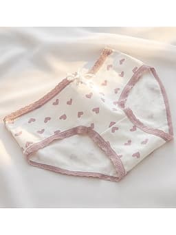 Set 5 Quần Chíp Tam Giác, Quần Lót cho Bé Gái, Mẫu Tim Hồng 30-60kg, Cotton kháng khuẩn an toàn cho bé 6