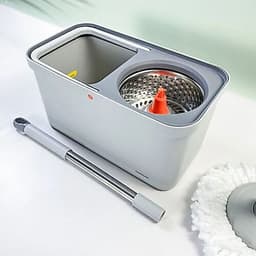 Bộ cây lau nhà LocknLock ETM440GRY xoay 360 độ có thùng vắt, 2 bông lau, hàng chính hãng - JoyMall 5