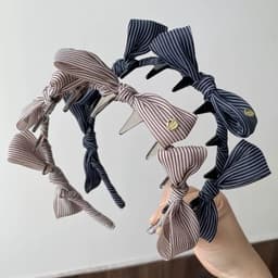 Bờm Phồng  Tóc Hàn Quốc Sang Trọng -Bờm Tóc Nữ với  Nơ Độc Đáo Màu Nâu-Đen 2