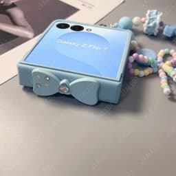 [CÓ SẴN] Ốp Z FLIP 8 - Z FLIP 7 - Z FLIP6 - FLIP5 5G charm nơ đá kèm dây hạt vẽ nơ dễ thương và thanh bảo vệ bản lề 6