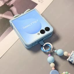 [CÓ SẴN] Ốp Z FLIP 8 - Z FLIP 7 - Z FLIP6 - FLIP5 5G charm nơ đá kèm dây hạt vẽ nơ dễ thương và thanh bảo vệ bản lề 5
