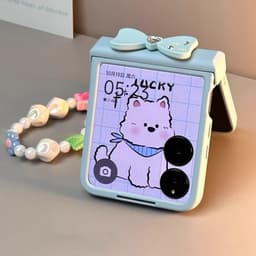 [CÓ SẴN] Ốp Z FLIP 8 - Z FLIP 7 - Z FLIP6 - FLIP5 5G charm nơ đá kèm dây hạt vẽ nơ dễ thương và thanh bảo vệ bản lề 8