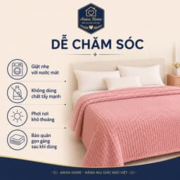 Chăn Lông Thỏ Aniva Home 2m x 2m2 – Mỏng Nhẹ, Mềm Mịn Êm Ái, Dùng Phòng Điều Hòa 5