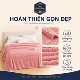 Chăn Lông Thỏ Aniva Home 2m x 2m2 – Mỏng Nhẹ, Mềm Mịn Êm Ái, Dùng Phòng Điều Hòa 4