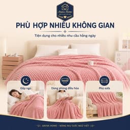 Chăn Lông Thỏ Aniva Home 2m x 2m2 – Mỏng Nhẹ, Mềm Mịn Êm Ái, Dùng Phòng Điều Hòa 6