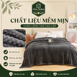 Chăn Lông Thỏ Aniva Bedding 2m x 2m2, Mỏng Nhẹ Mềm Mịn, Mền Đắp Điều Hòa Dùng Quanh Năm 2