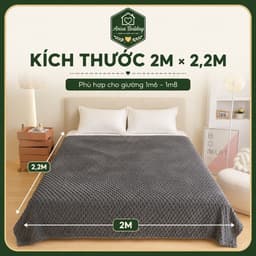 Chăn Lông Thỏ Aniva Bedding 2m x 2m2, Mỏng Nhẹ Mềm Mịn, Mền Đắp Điều Hòa Dùng Quanh Năm 4