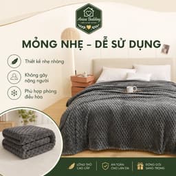 Chăn Lông Thỏ Aniva Bedding 2m x 2m2, Mỏng Nhẹ Mềm Mịn, Mền Đắp Điều Hòa Dùng Quanh Năm 3