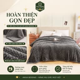 Chăn Lông Thỏ Aniva Bedding 2m x 2m2, Mỏng Nhẹ Mềm Mịn, Mền Đắp Điều Hòa Dùng Quanh Năm 5