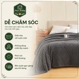 Chăn Lông Thỏ Aniva Bedding 2m x 2m2, Mỏng Nhẹ Mềm Mịn, Mền Đắp Điều Hòa Dùng Quanh Năm 6