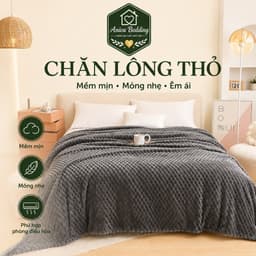 Chăn Lông Thỏ Aniva Bedding 2m x 2m2, Mỏng Nhẹ Mềm Mịn, Mền Đắp Điều Hòa Dùng Quanh Năm 1