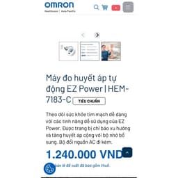 Mới    2026 - Kèm Adapter) Máy Đo Huyết Áp OMRON EZ Power HEM-7183-CAP - Bảo hành 5 năm 7