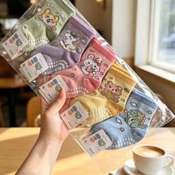 Combo 5/10 Đôi Tất Tập Đi, Vớ Chống Trơn Trượt Có Cao Su Bé Trai Gái Từ 0-3Tuổi 3