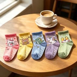 Combo 5/10 Đôi Tất Tập Đi, Vớ Chống Trơn Trượt Có Cao Su Bé Trai Gái Từ 0-3Tuổi 4