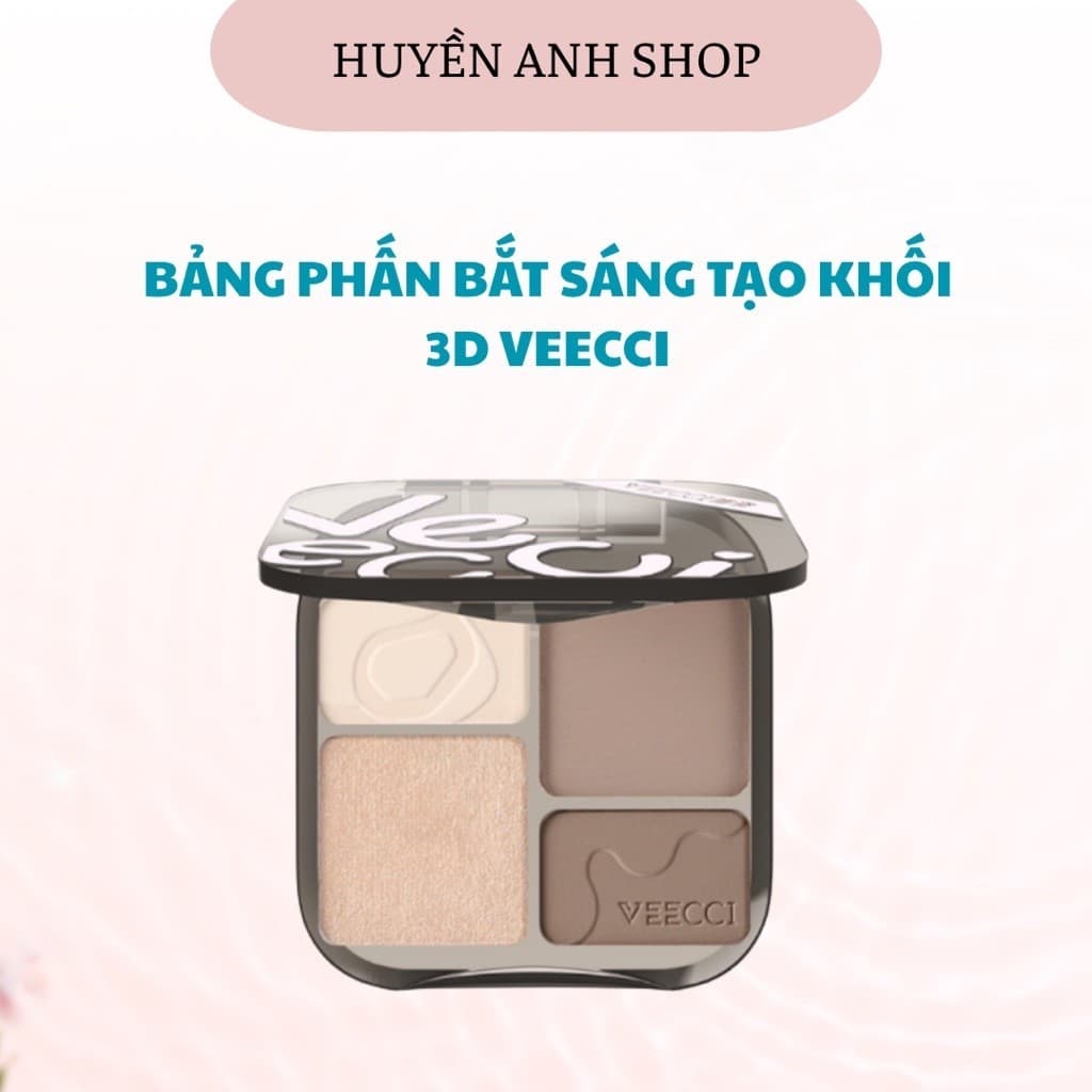 Veecci Bảng Phấn Mắt Bắt Sáng Tạo Khối Ba Trong Một Đa Năng Có Độ Bóng Cao