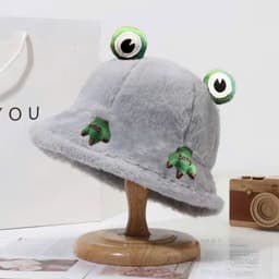 Mũ Ếch Lông Cừu Mềm Mại, Siêu Cute - Nón Bucket Lông Cho Nữ (Nhiều Màu) 1