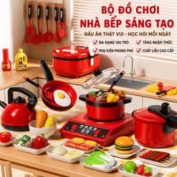 Bộ đồ chơi nấu ăn cho bé , đồ chơi nhập vai nấu ăn , hiệu ứng âm thanh mô phỏng chân thực 1