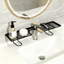 Kệ Bồn Rửa, Kệ Để Bàn Phòng Tắm Rỗng Không Khoan, Dụng Cụ Sắp Xếp Tiết Kiệm Không Gian ( Hàng Mới ) 8