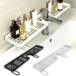 Kệ Bồn Rửa, Kệ Để Bàn Phòng Tắm Rỗng Không Khoan, Dụng Cụ Sắp Xếp Tiết Kiệm Không Gian ( Hàng Mới ) 3
