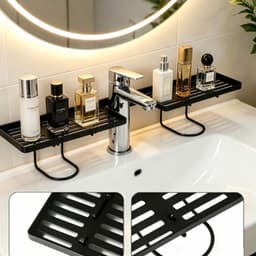 Kệ Bồn Rửa, Kệ Để Bàn Phòng Tắm Rỗng Không Khoan, Dụng Cụ Sắp Xếp Tiết Kiệm Không Gian ( Hàng Mới ) 2