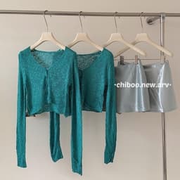 Áo Cardigan Len CROPTOP Dệt Kim Cổ V Nút Cài XANH CỔ VỊT – Form Ôm Tôn Dáng 9
