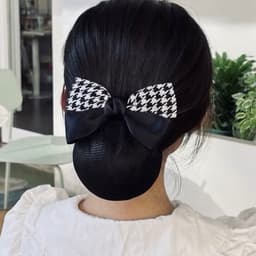 Kẹp búi tóc lưới nơ Dubochic 10cm kẹp tóc công sở chuyên nghiệp nữ 1