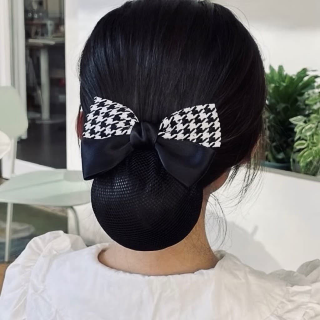 Kẹp búi tóc lưới nơ Dubochic 10cm kẹp tóc công sở chuyên nghiệp nữ