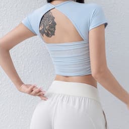 [Hoả Tốc Sẵn] Đồ Tập Gym,Yoga,Pilates Áo Bra Thể Thao Có Tay Đệm Ngực Hở Lưng Pha Lưới QC 4
