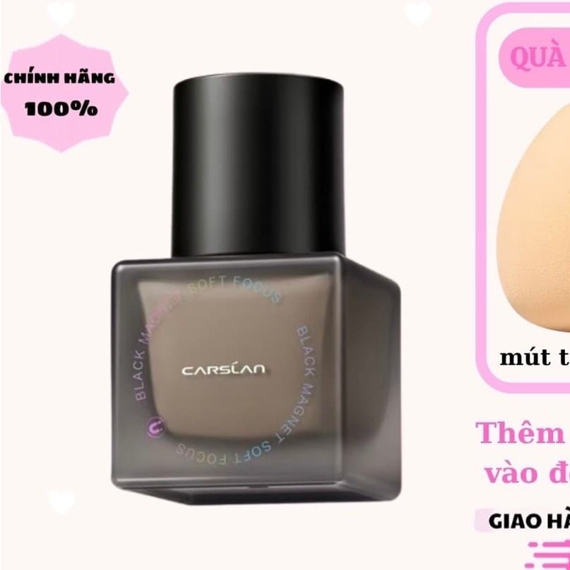 Kem nền Carslan Black Magnet Kháng nước mồ hôi , mịn lì, Bám nền Bền màu suốt 24H 30g