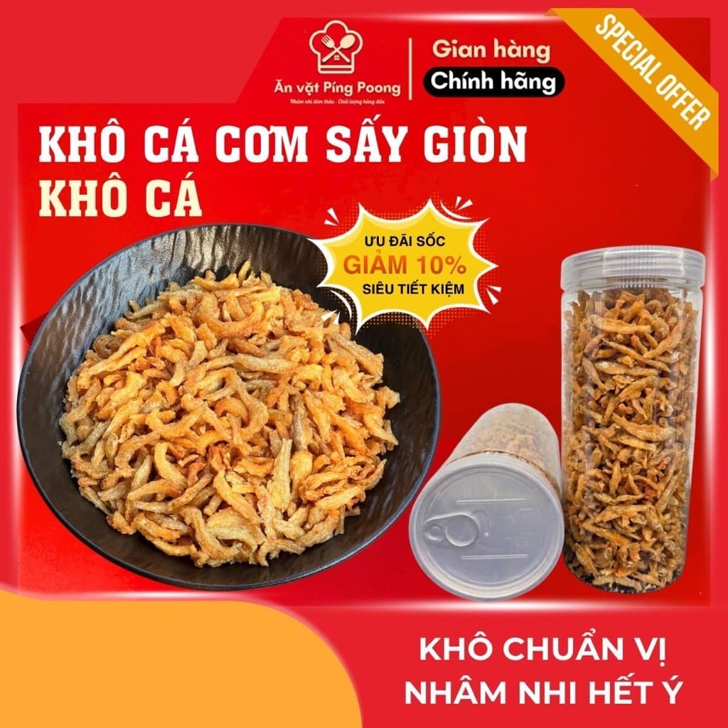 Khô Cá Cơm Sấy Giòn Tách Dầu Ăn Liền, Khô Cá Cơm Chiên Giòn Hương Vị Quê Nhà, Thực Phẩm Biếu Tết