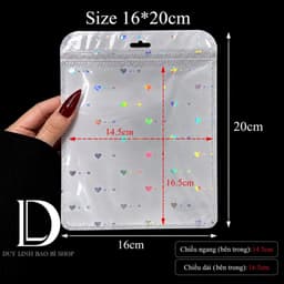 (200cái) Túi zip trắng tim túi đóng gói vận chuyển hàng hoá bao bì đựng phụ kiện trang sức nail mi Duy Linh Shop… 3