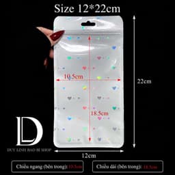 (200cái) Túi zip trắng tim túi đóng gói vận chuyển hàng hoá bao bì đựng phụ kiện trang sức nail mi Duy Linh Shop… 8