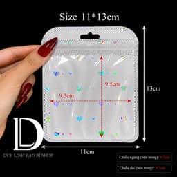 (200cái) Túi zip trắng tim đựng trang sức phụ kiện, túi đóng gói vận chuyển, bao bì hàng hoá đựng nail mi Duy Linh Shop… 6