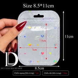 (200cái) Túi zip trắng tim đựng trang sức phụ kiện, túi đóng gói vận chuyển, bao bì hàng hoá đựng nail mi Duy Linh Shop… 1
