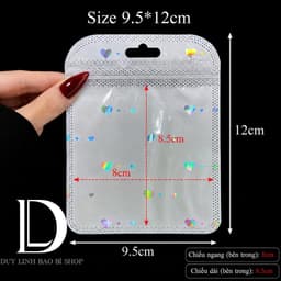 (200cái) Túi zip trắng tim đựng trang sức phụ kiện, túi đóng gói vận chuyển, bao bì hàng hoá đựng nail mi Duy Linh Shop… 9