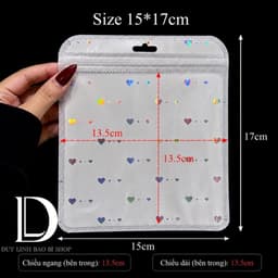 (200cái) Túi zip trắng tim đựng trang sức phụ kiện, túi đóng gói vận chuyển, bao bì hàng hoá đựng nail mi Duy Linh Shop… 3