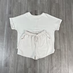 [ Hiền BigSize] Bộ Đủi Nữ BigSize Áo Phông Oversize Quần Short Thun Dây Rút - Bộ Đùi Nữ Chất Đũi Nhẹ Mát Mặc Nhà Đi Chơi 3