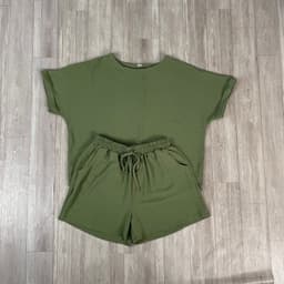 [ Hiền BigSize] Bộ Đủi Nữ BigSize Áo Phông Oversize Quần Short Thun Dây Rút - Bộ Đùi Nữ Chất Đũi Nhẹ Mát Mặc Nhà Đi Chơi 5
