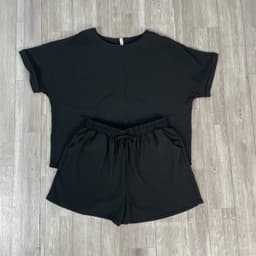 [ Hiền BigSize] Bộ Đủi Nữ BigSize Áo Phông Oversize Quần Short Thun Dây Rút - Bộ Đùi Nữ Chất Đũi Nhẹ Mát Mặc Nhà Đi Chơi 6