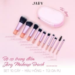 [SET 10 CÂY] Bộ cọ trang điểm Jary Makeup Brush + Túi đựng da PU 1