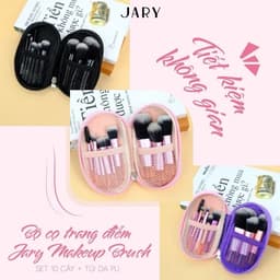 [SET 10 CÂY] Bộ cọ trang điểm Jary Makeup Brush + Túi đựng da PU 3