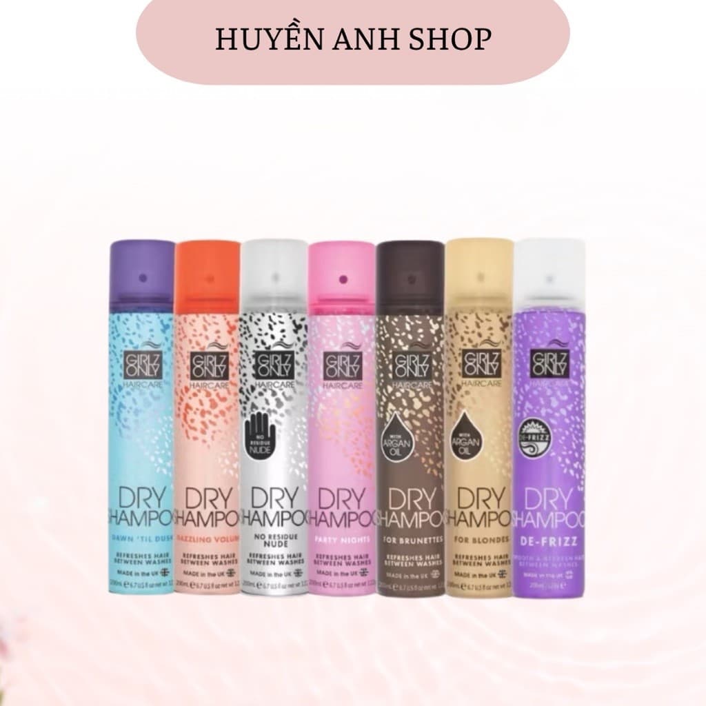 Dầu Gội Khô Girlz Only Party Nights/ Dazzling Volume /For Blondes 100ml 200ml Giúp Bồng Bềnh Tóc