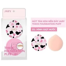 [JARY] Bông Mút Tán Kem Nền Jary Họa Tiết Bò Sữa Kèm Hộp Đựng, Thick Foundation Puff 5